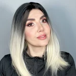 پوستیژ الیاف آمبره مشکی و بلوند خیلی روشن | الیاف درجه یک با قد 16 اینچ
